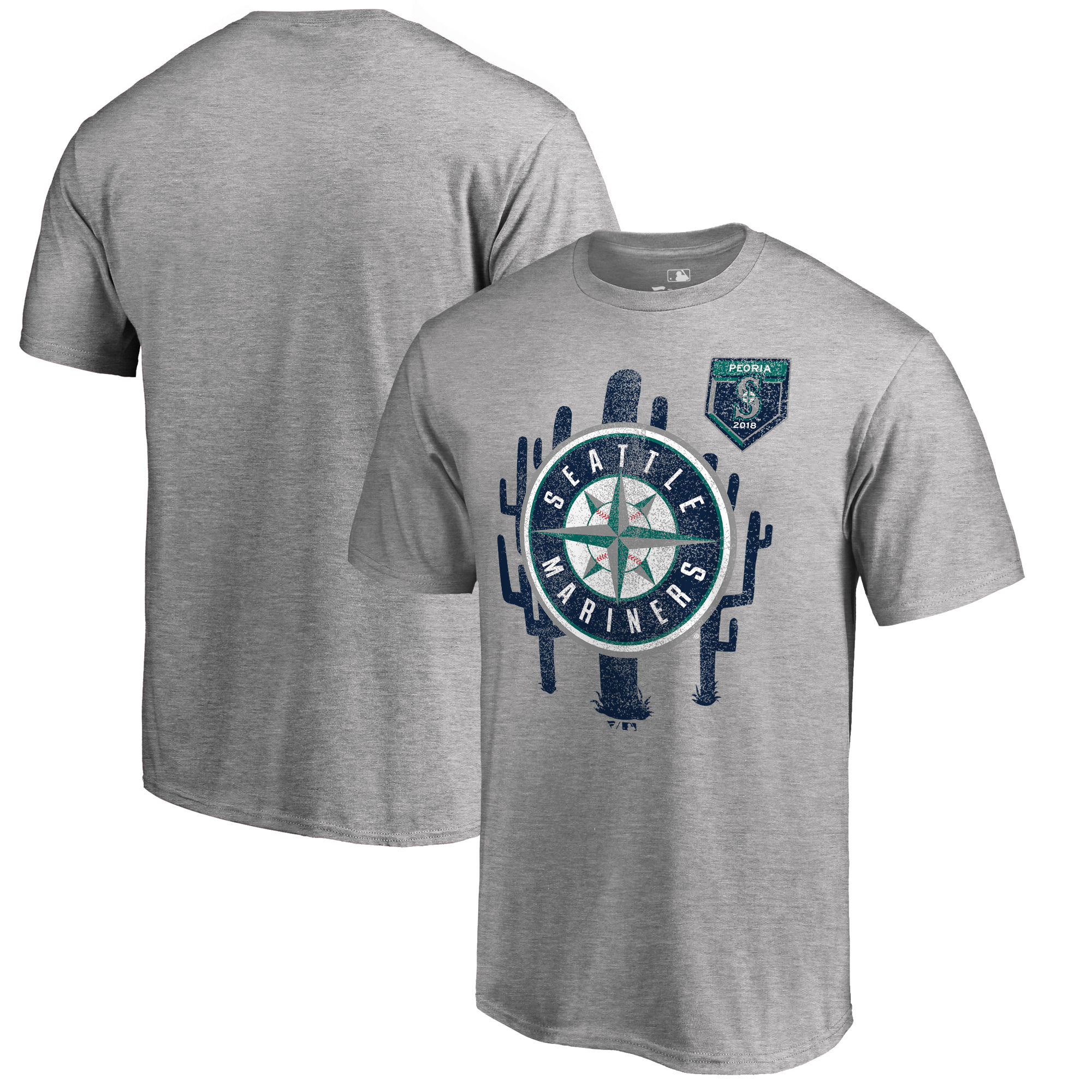 Men's Seattle Mariners Fanatics Branded 2018 Spring Training Vintage Big & Tall T-Shirt ?C Heather Gray - Click Image to Close